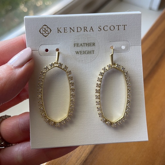 Kendra Scott Jewelry - Kendra Scott Elle Open Frame Crystal Drop Earrings in Gold 710